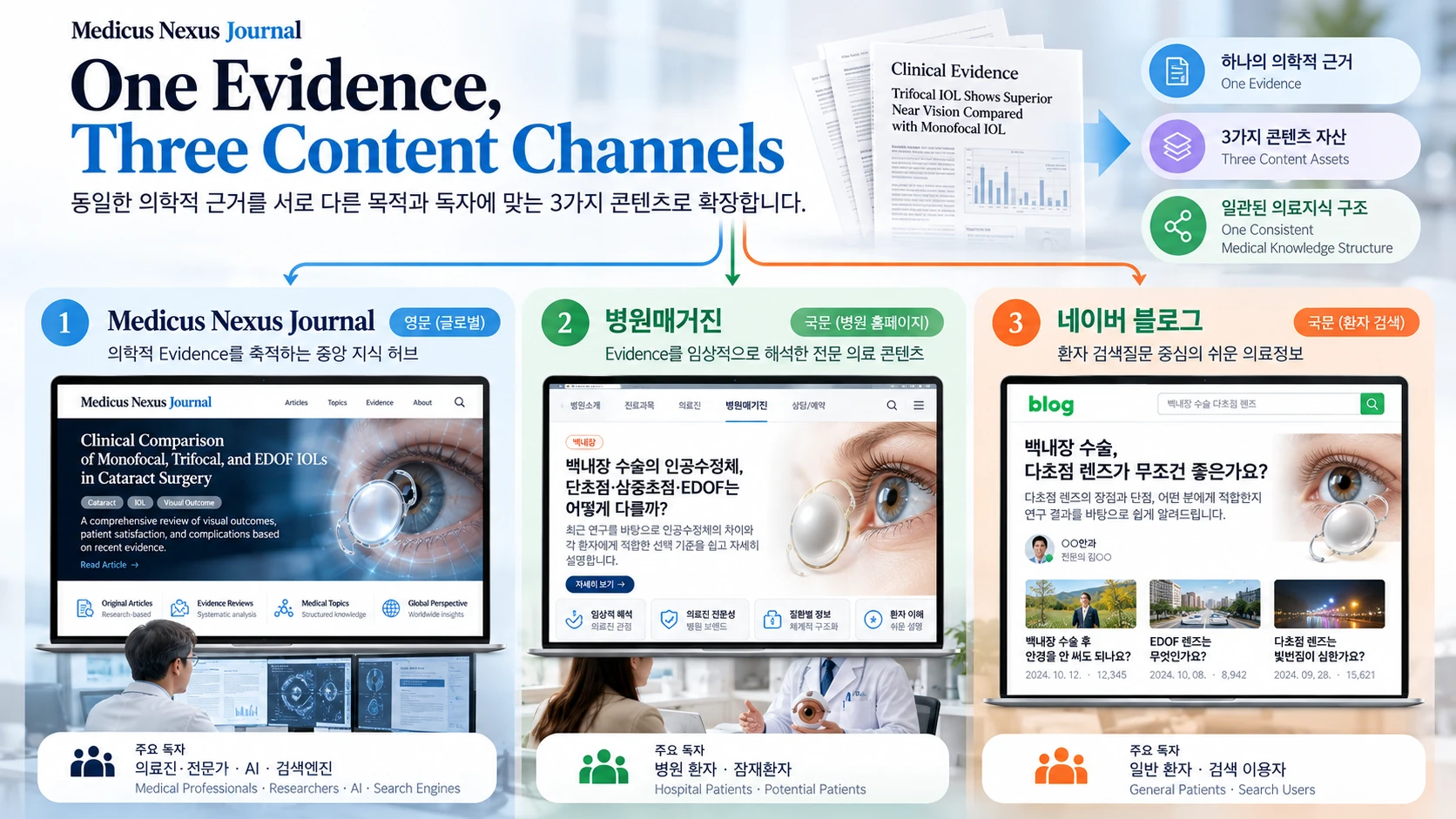 저널·병원 매거진·환자 질문 콘텐츠의 서로 다른 독자와 역할